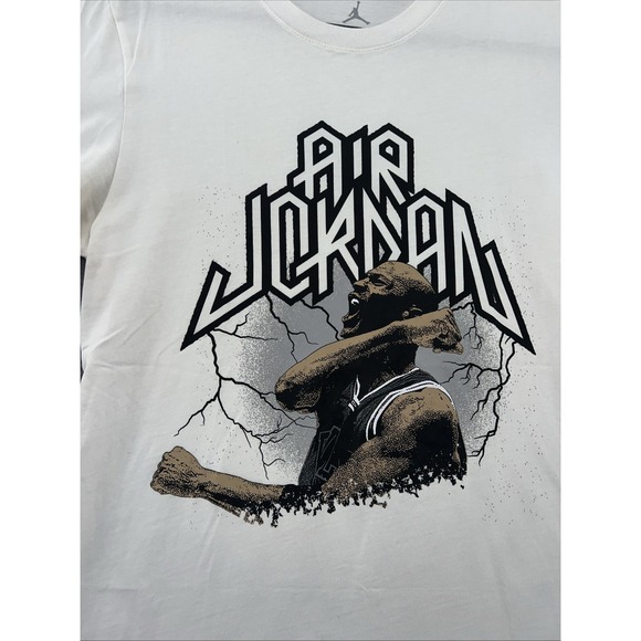 Air Jordan Shirt Mens Small Graphic Print Short Sleeve Crew Neck FN6016-100 - Picture 2 of 10